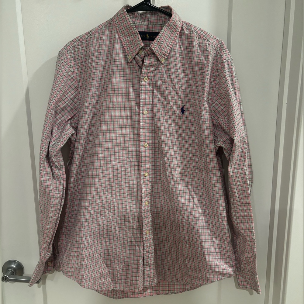 Polo Ralph Lauren pink & white button down size L